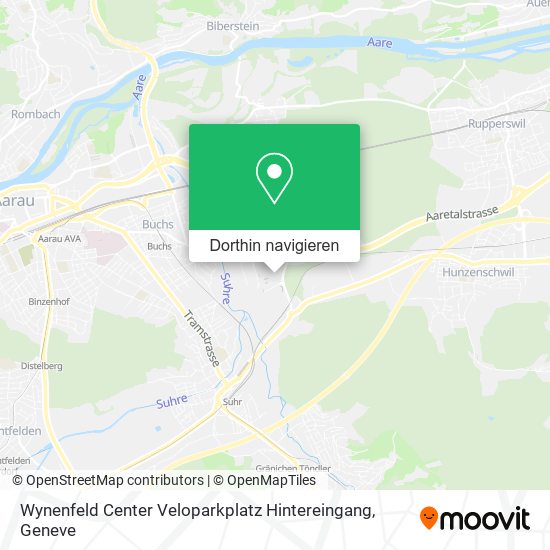Wynenfeld Center Veloparkplatz Hintereingang Karte