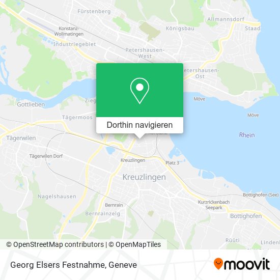 Georg Elsers Festnahme Karte