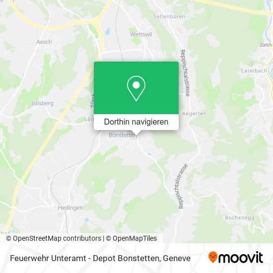 Feuerwehr Unteramt - Depot Bonstetten Karte