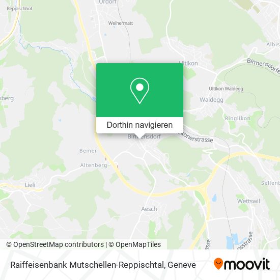 Raiffeisenbank Mutschellen-Reppischtal Karte