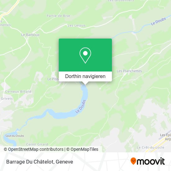 Barrage Du Châtelot Karte
