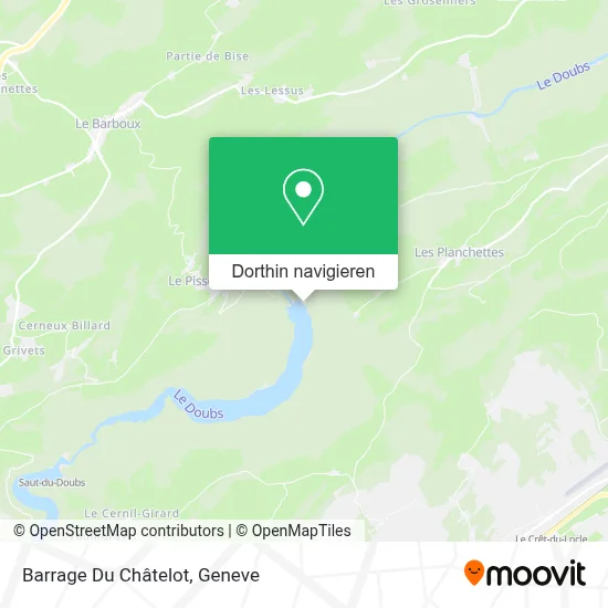 Barrage Du Châtelot Karte