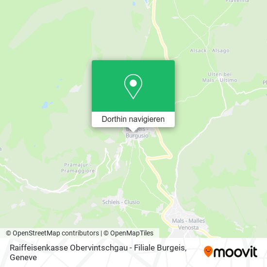 Raiffeisenkasse Obervintschgau - Filiale Burgeis Karte