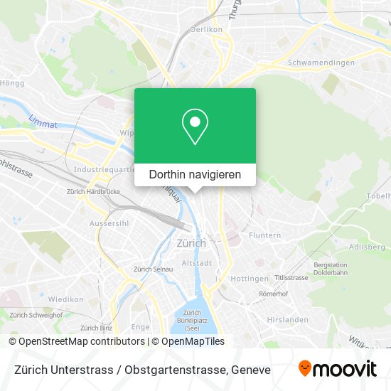 Zürich Unterstrass / Obstgartenstrasse Karte