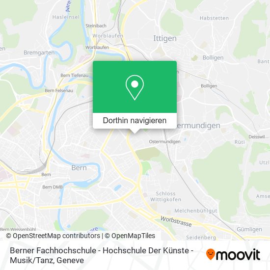 Berner Fachhochschule - Hochschule Der Künste - Musik / Tanz Karte