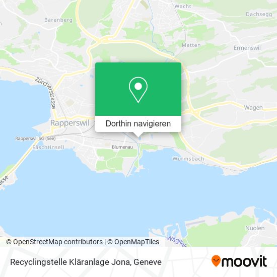 Recyclingstelle Kläranlage Jona Karte