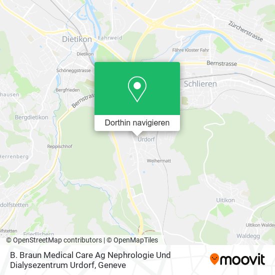 B. Braun Medical Care Ag Nephrologie Und Dialysezentrum Urdorf Karte