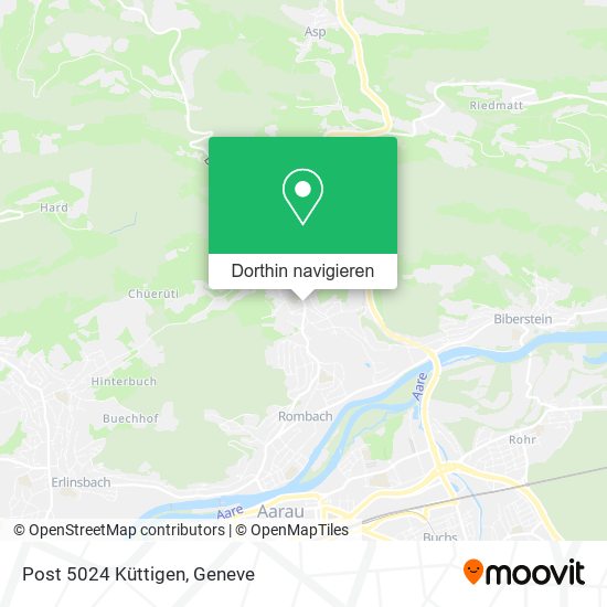 Post 5024 Küttigen Karte
