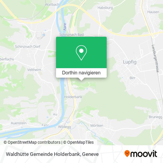Waldhütte Gemeinde Holderbank Karte