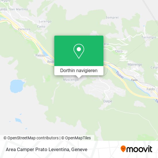 Area Camper Prato Leventina Karte
