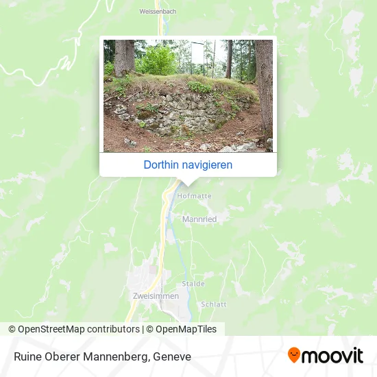 Ruine Oberer Mannenberg Karte
