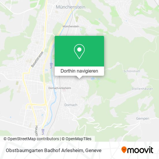 Obstbaumgarten Badhof Arlesheim Karte