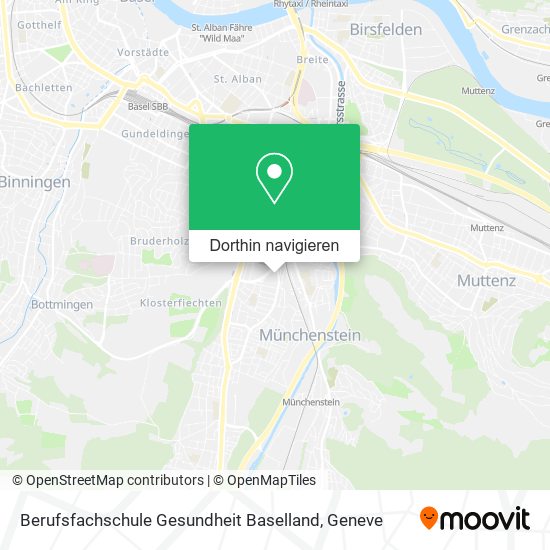 Berufsfachschule Gesundheit Baselland Karte