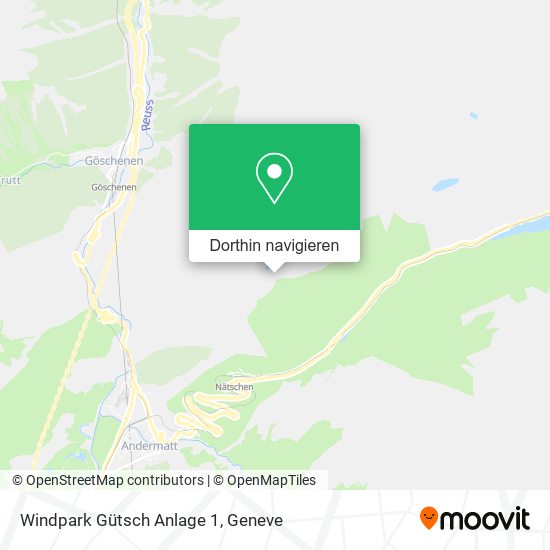 Windpark Gütsch Anlage 1 Karte