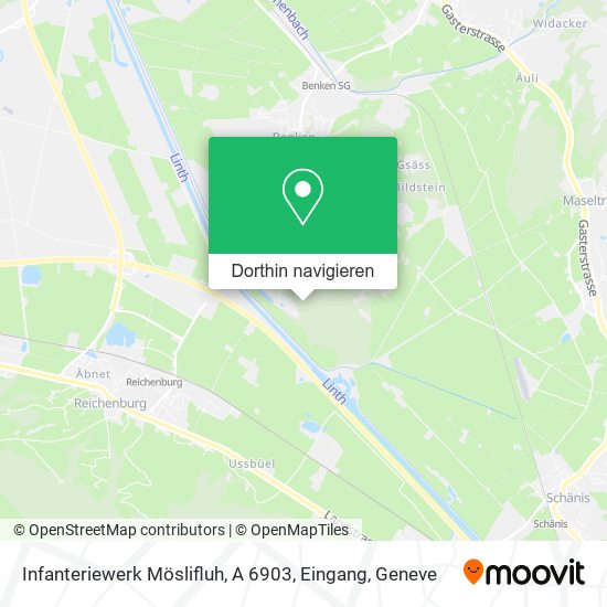 Infanteriewerk Möslifluh, A 6903, Eingang Karte