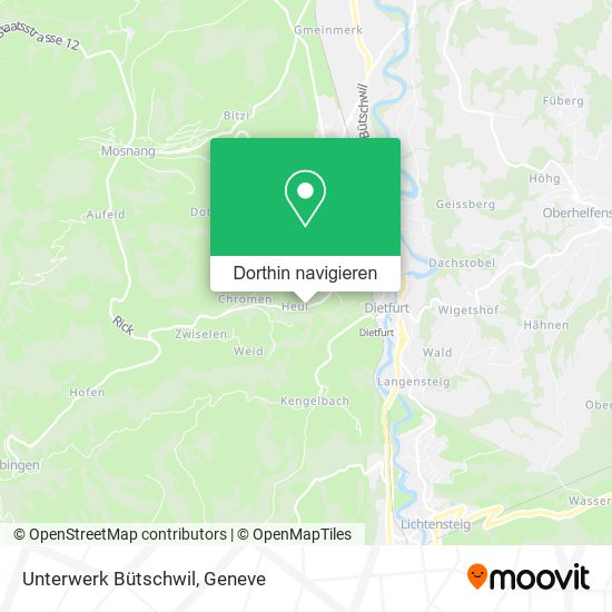 Unterwerk Bütschwil Karte