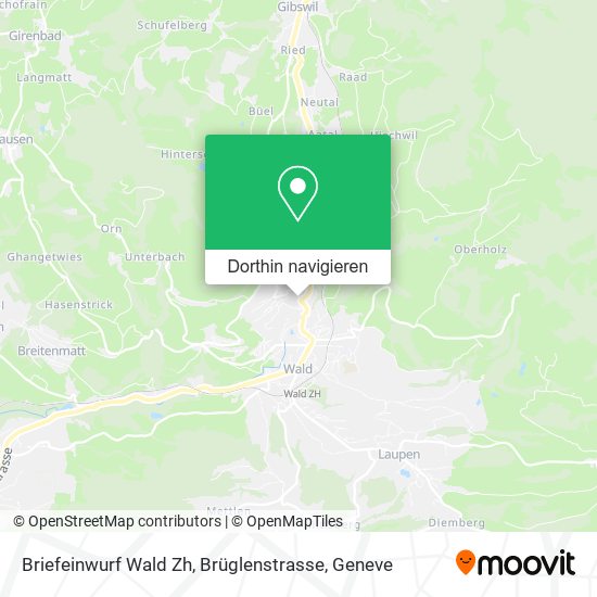 Briefeinwurf Wald Zh, Brüglenstrasse Karte
