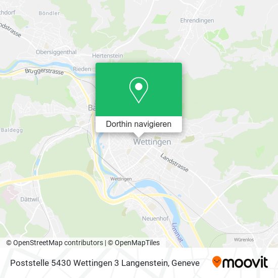 Poststelle 5430 Wettingen 3 Langenstein Karte