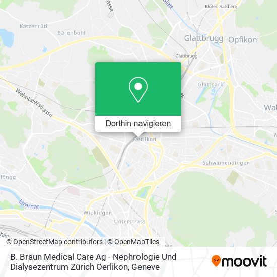 B. Braun Medical Care Ag - Nephrologie Und Dialysezentrum Zürich Oerlikon Karte