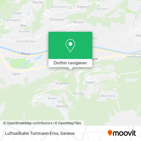 Luftseilbahn Turtmann-Ems Karte