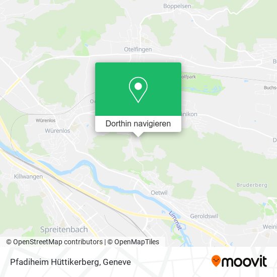 Pfadiheim Hüttikerberg Karte