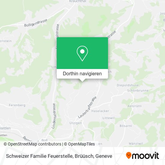 Schweizer Familie Feuerstelle, Brüüsch Karte