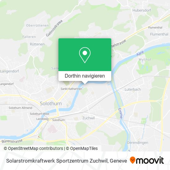Solarstromkraftwerk Sportzentrum Zuchwil Karte
