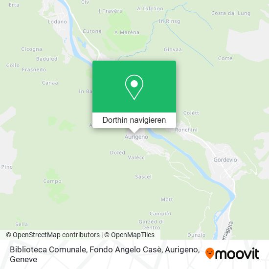 Biblioteca Comunale, Fondo Angelo Casè, Aurigeno Karte