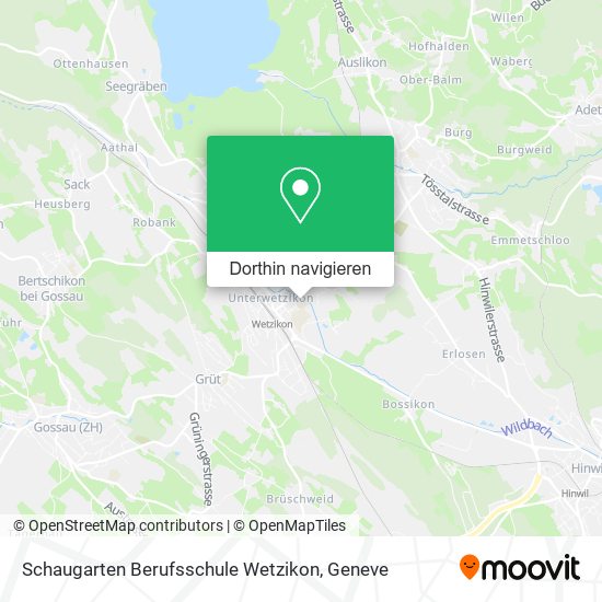 Schaugarten Berufsschule Wetzikon Karte
