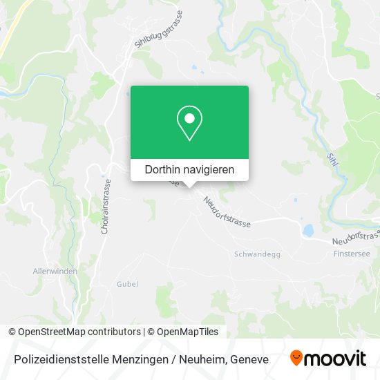 Polizeidienststelle Menzingen / Neuheim Karte