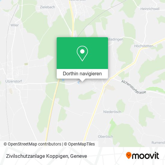 Zivilschutzanlage Koppigen Karte