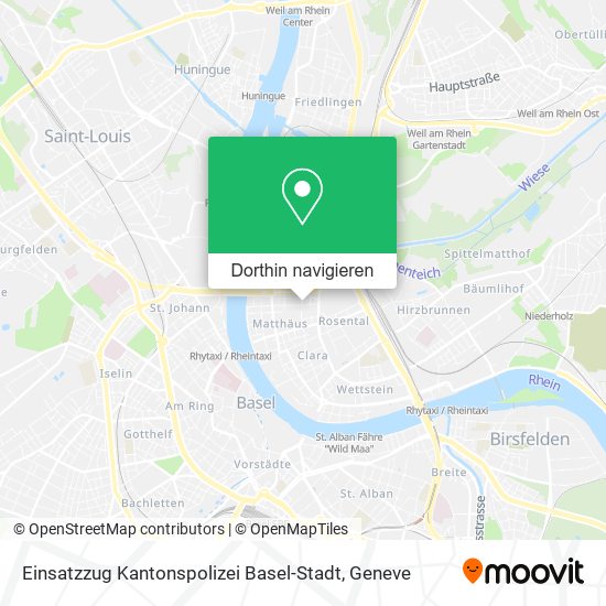 Einsatzzug Kantonspolizei Basel-Stadt Karte