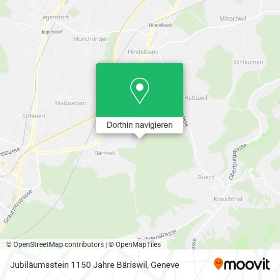 Jubiläumsstein 1150 Jahre Bäriswil Karte