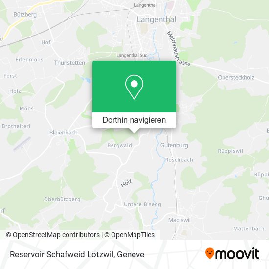 Reservoir Schafweid Lotzwil Karte
