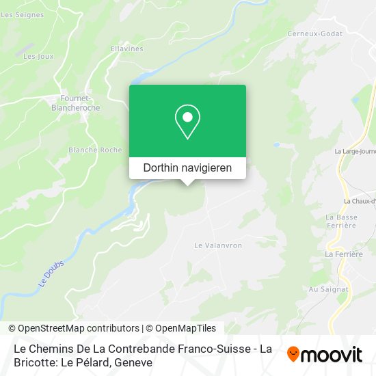 Le Chemins De La Contrebande Franco-Suisse - La Bricotte: Le Pélard Karte