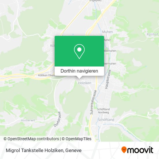 Migrol Tankstelle Holziken Karte