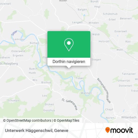 Unterwerk Häggenschwil Karte