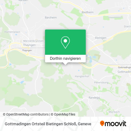 Gottmadingen Ortsteil Bietingen Schloß Karte