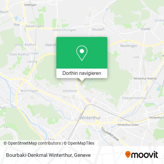 Bourbaki-Denkmal Winterthur Karte