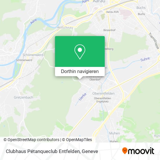 Clubhaus Pétanqueclub Entfelden Karte