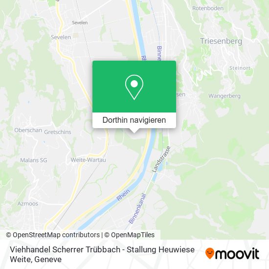 Viehhandel Scherrer Trübbach - Stallung Heuwiese Weite Karte