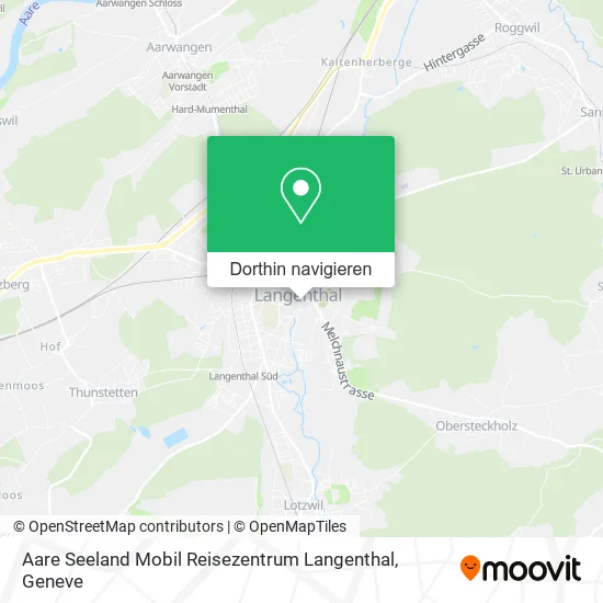 Aare Seeland Mobil Reisezentrum Langenthal Karte