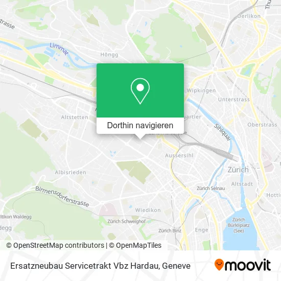 Ersatzneubau Servicetrakt Vbz Hardau Karte
