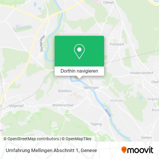 Umfahrung Mellingen Abschnitt 1 Karte