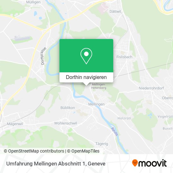 Umfahrung Mellingen Abschnitt 1 Karte