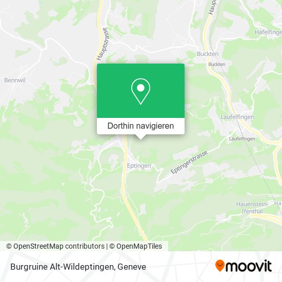 Burgruine Alt-Wildeptingen Karte