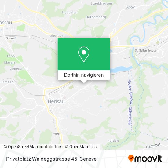 Privatplatz Waldeggstrasse 45 Karte