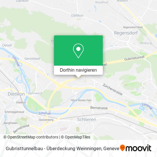 Gubristtunnelbau - Überdeckung Weinningen Karte