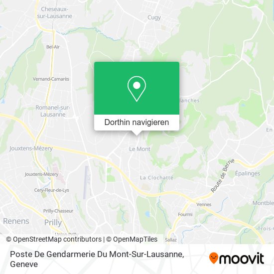 Poste De Gendarmerie Du Mont-Sur-Lausanne Karte