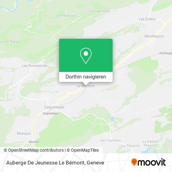 Auberge De Jeunesse Le Bémont Karte